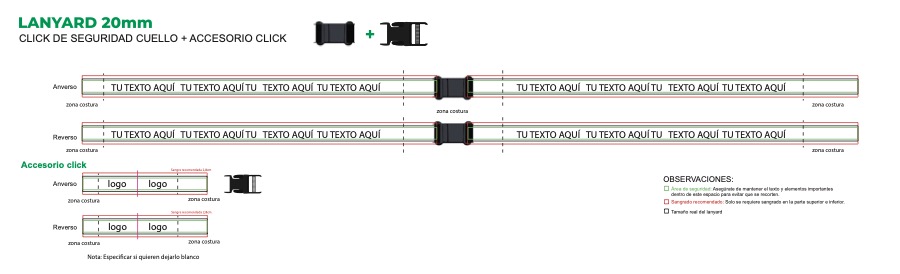 Plantilla lanyard accesorio + click