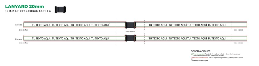 Plantilla lanyard con click de seguridad