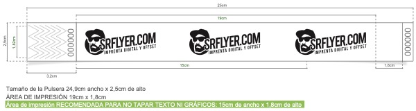 Plantilla pulsera Tyvek 25 mm premium