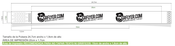 Plantilla pulsera Tyvek 19 mm estándar