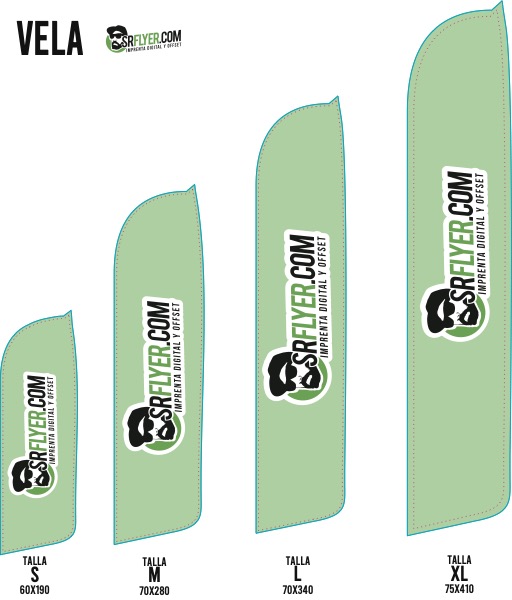 Plantilla bandera tipo vela